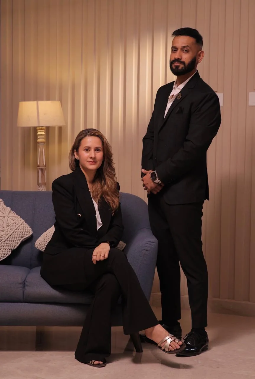 Etienne Marques and Ruchi Nayak, leaders of The Catalyst, during a professional portrait session.