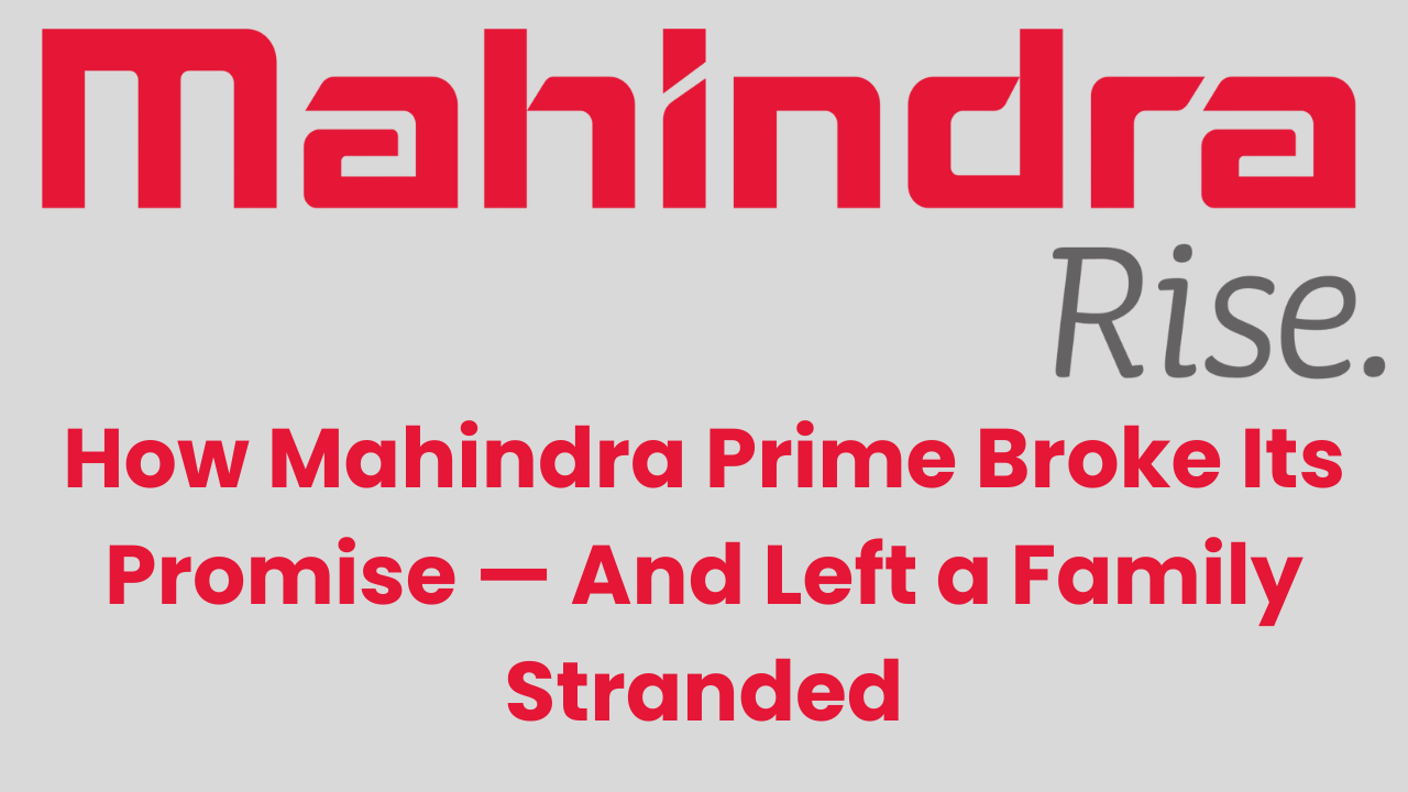 How Mahindra Prime Broke Its Promise — And Left a Family Stranded