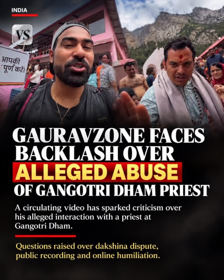 Gauravzone Faces Backlash Over Alleged Verbal Abuse of Gangotri Dham Priest