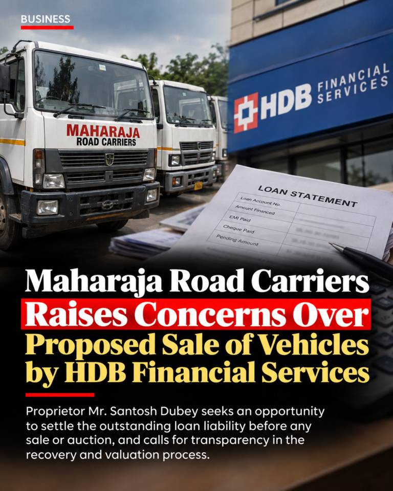 Maharaja Road Carriers Raises Concerns Over Proposed Sale of Financed Vehicles, Seeks Fair Resolution With HDB Financial Services